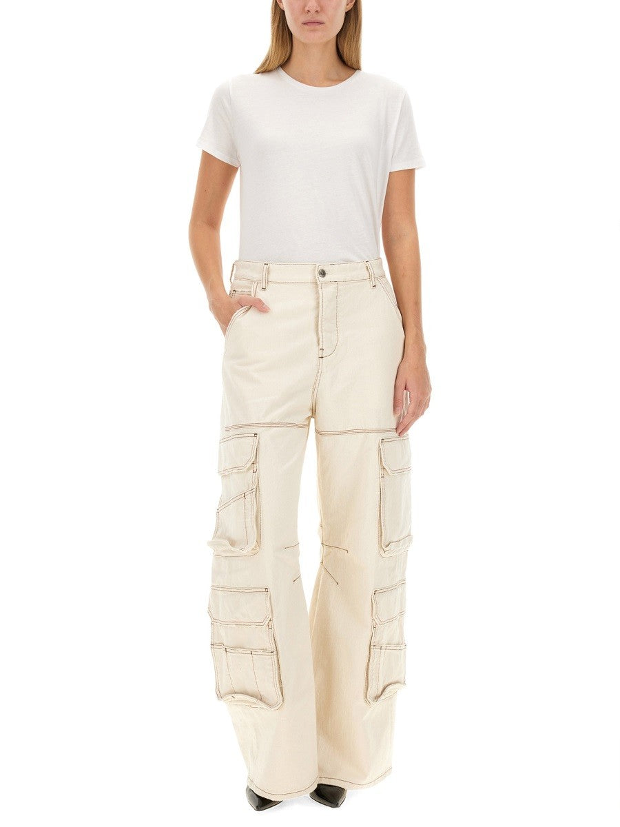 Diesel Women's Cargo Leggings Sire White Diesel