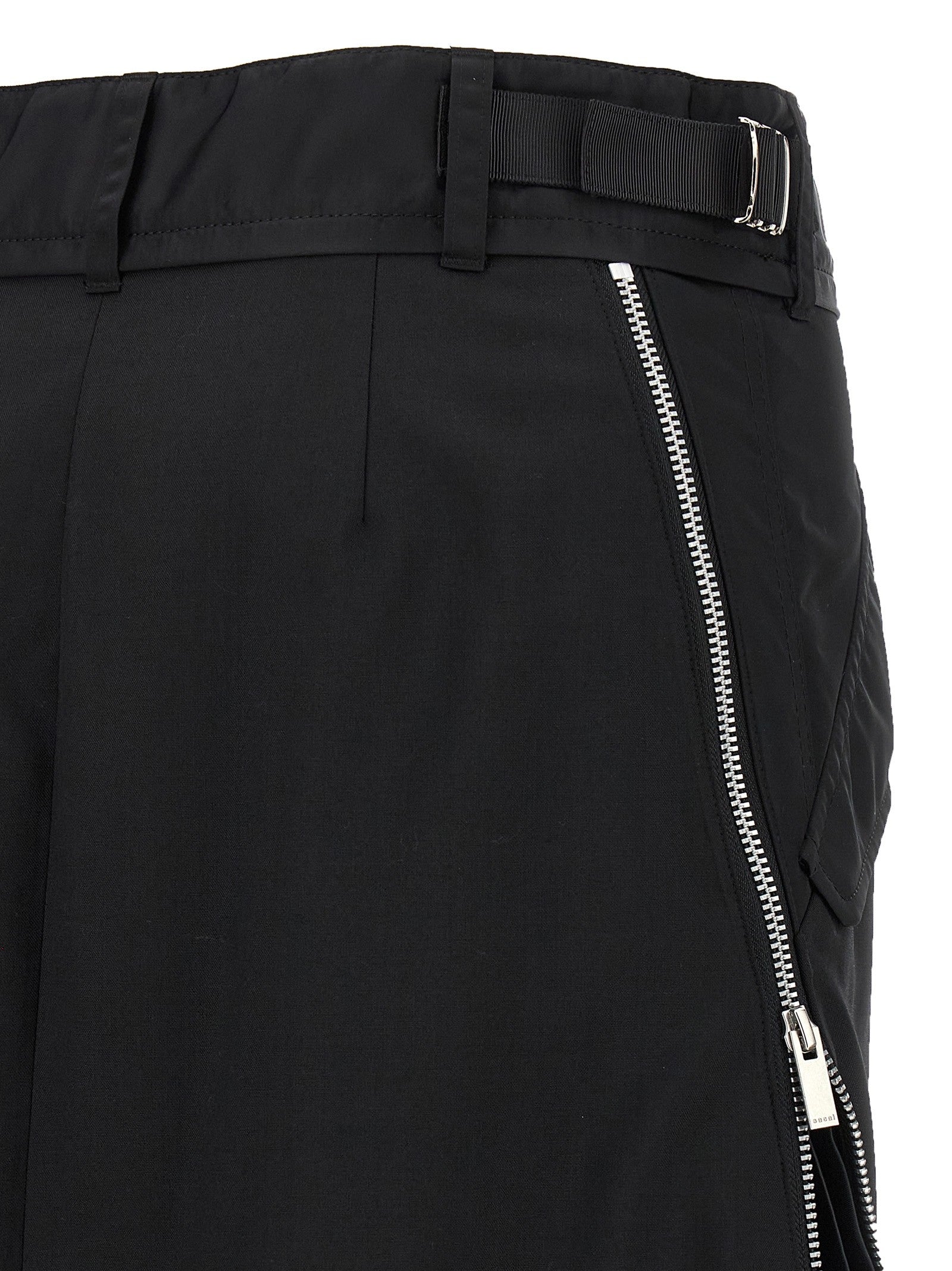 Sacai Cargo Mix Skirt Black