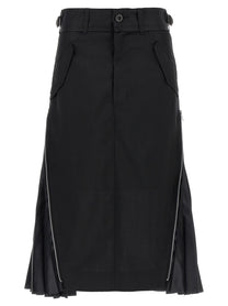 Sacai Cargo Mix Skirt Black
