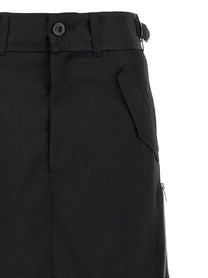 Sacai Cargo Mix Skirt Black