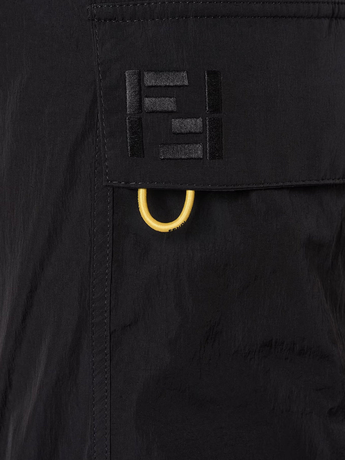 Fendi Men's Cargo Nylon Trousers Black