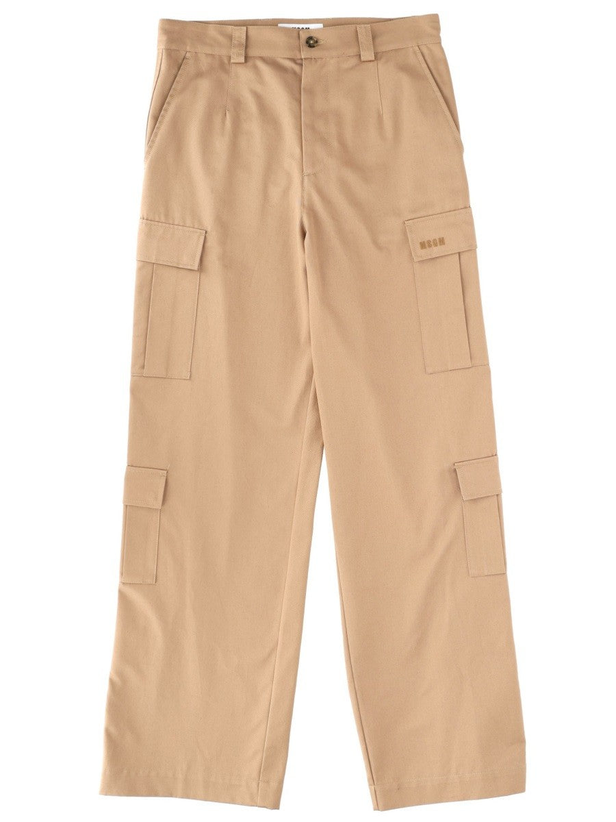 msgm Men's Cargo Pants Beige msgm