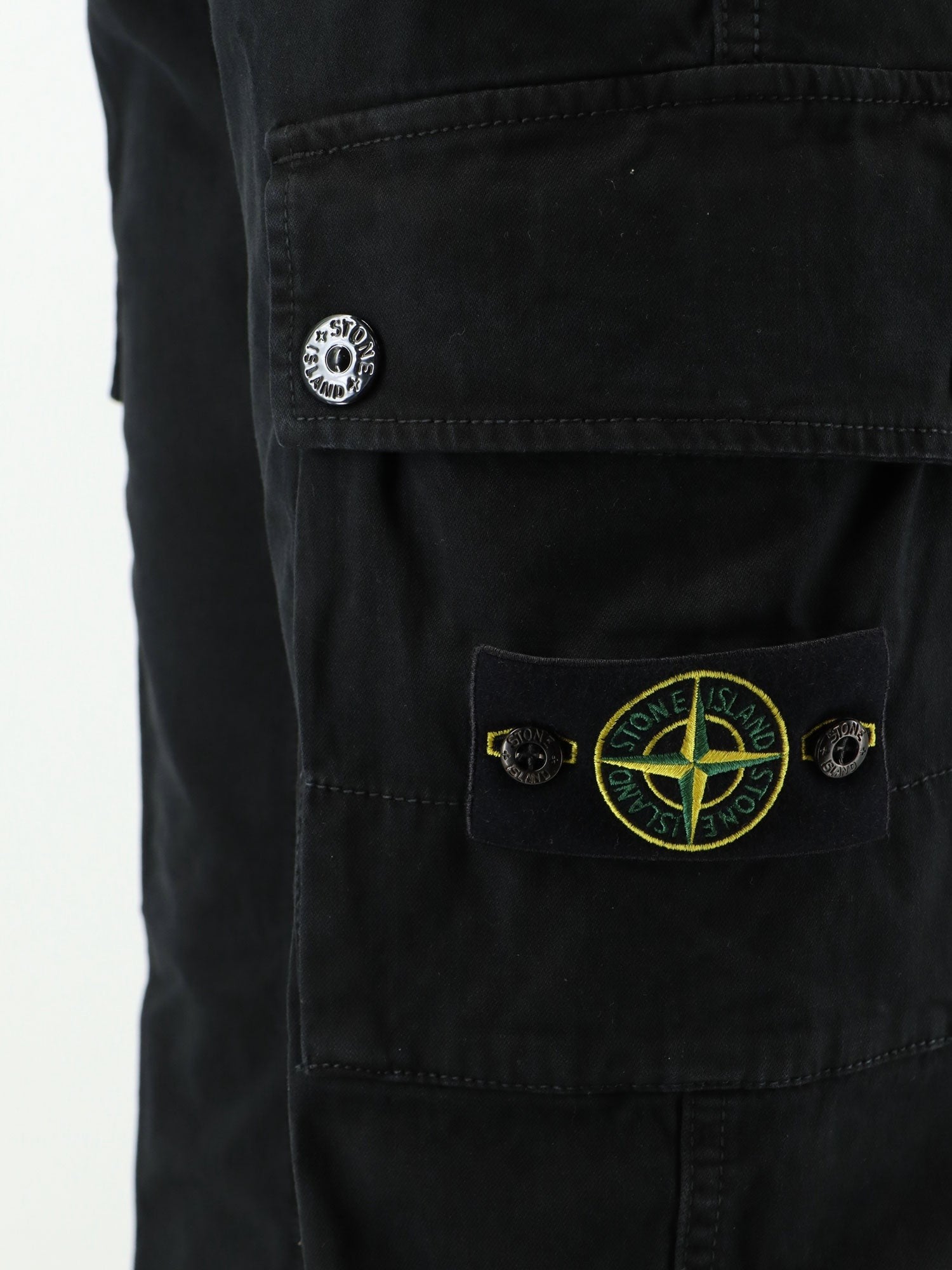 Stone Island Men's Cargo Stretch Organic Cotton Trousers Black