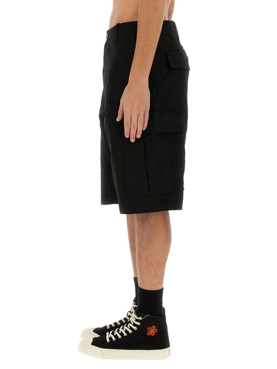 Kenzo Men's Cargo Workwear Shorts Black, view 3