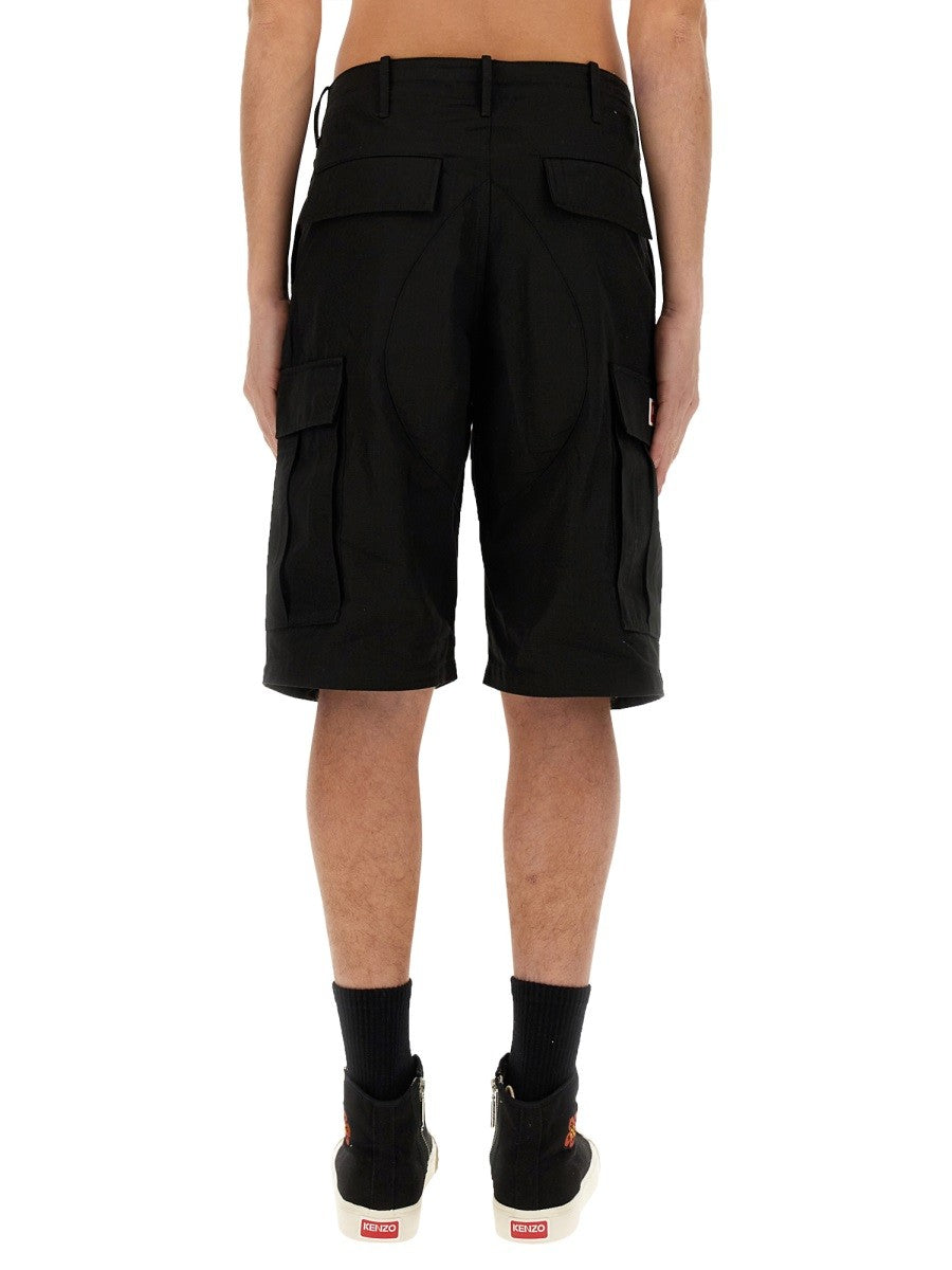 Kenzo Men's Cargo Workwear Shorts Black, view 4