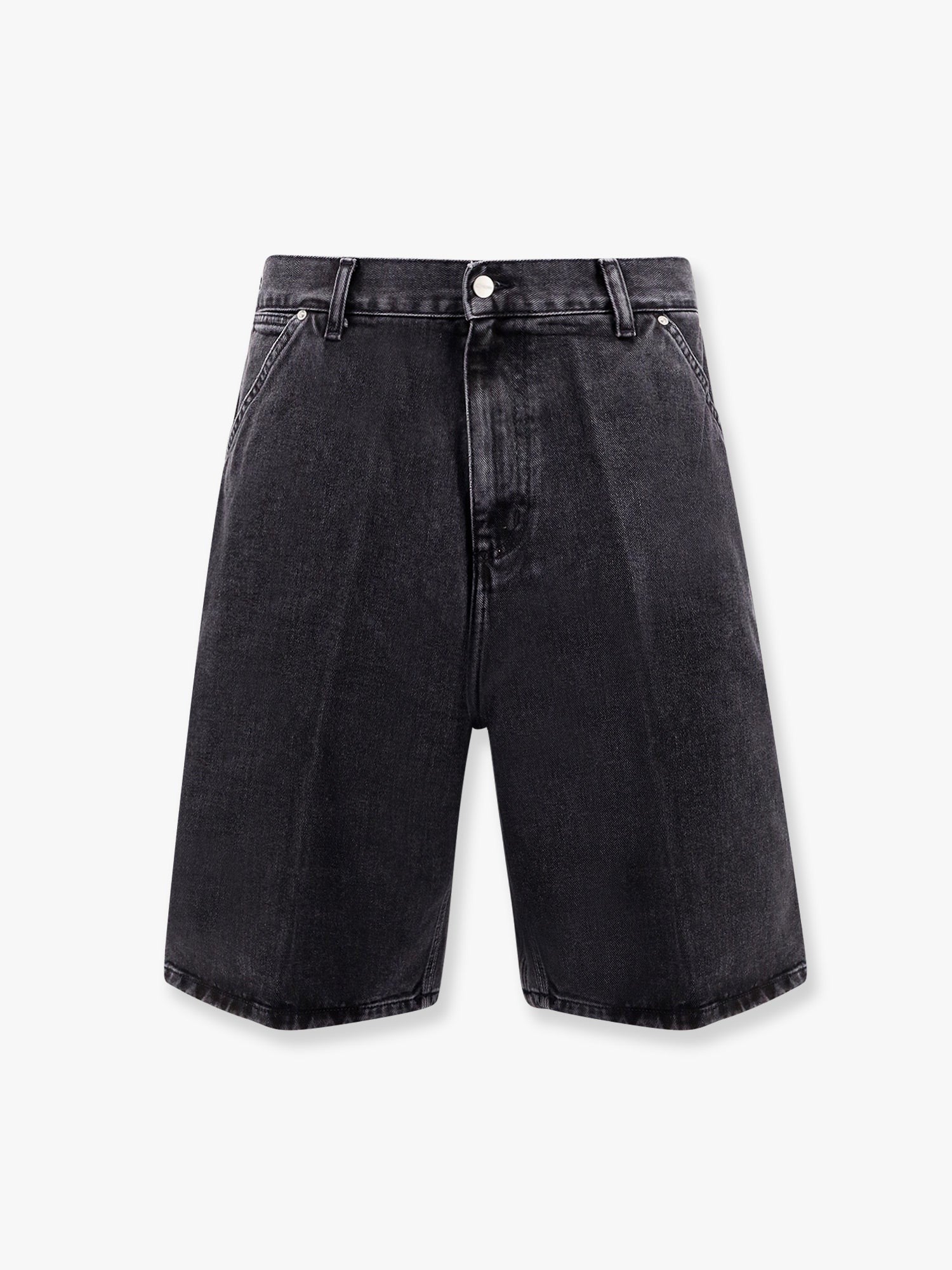 Carhartt Wip - Rivet Black Denim Bermuda Shorts - Home->Man->Clothing->Shorts