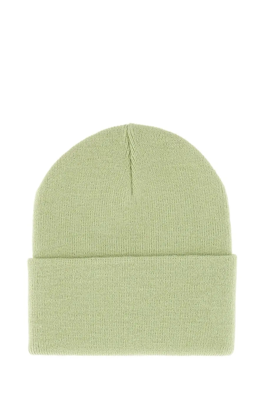 Carhartt Wip men’s acrylic watch cap green soft sage knit beanie with folded cuff and ribbed texture