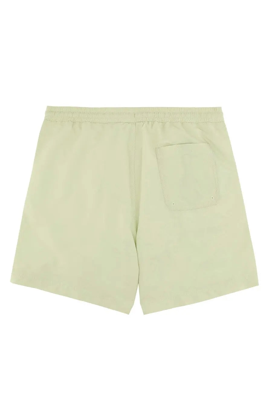 Carhartt Wip men’s boxer swimsuit in yellow with light green soft-textured shorts and relaxed fit elastic waistband
