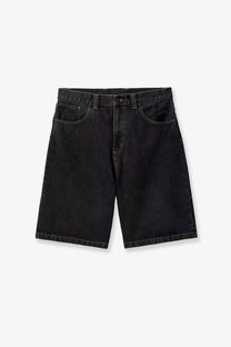 Carhartt wip men’s brandon bermuda shorts in black denim with classic five-pocket design and contrasting stitching