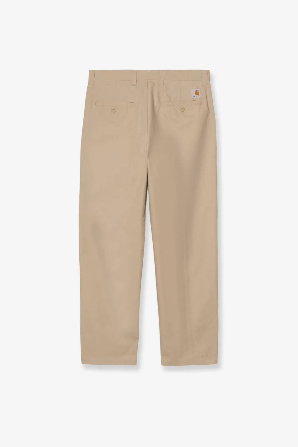 Beige carhartt wip men’s calder cotton blend trousers iroko with classic durable design and subtle stitching details