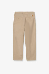 Beige carhartt wip men’s calder cotton blend trousers iroko with classic durable design and subtle stitching details