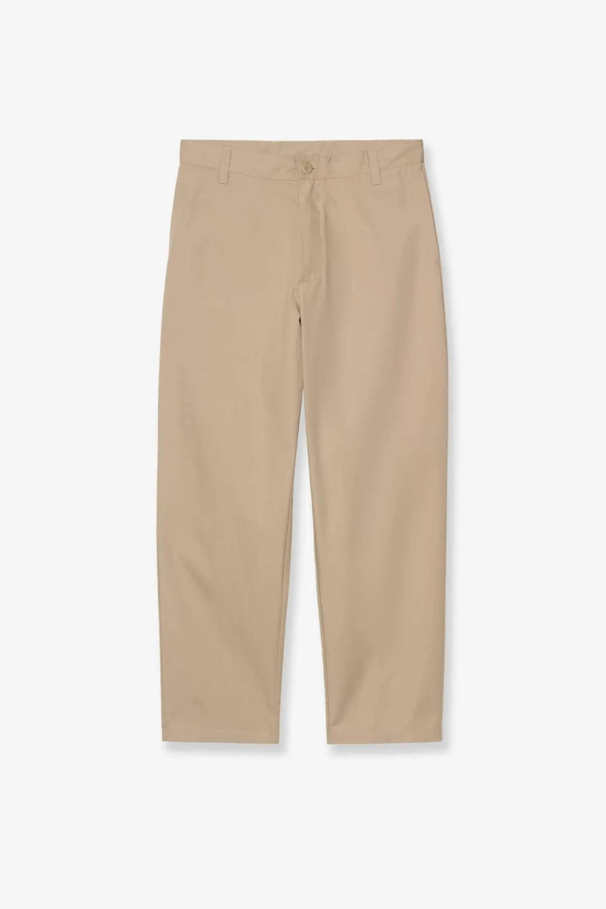 Carhartt wip men’s calder khaki straight-leg chino trousers with button and zipper closure in cotton blend iroko