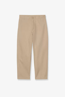 Carhartt wip men’s calder cotton blend khaki chinos with straight leg and button zipper closure