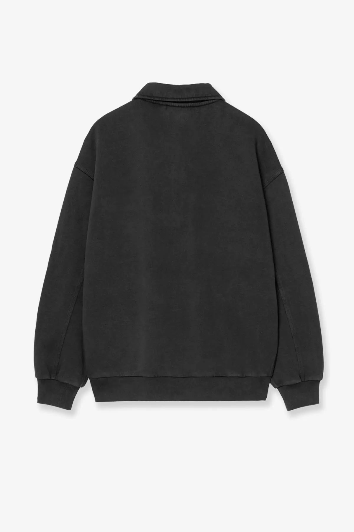 Carhartt wip men’s detroit deying treatment black oversized jacket with soft textured cotton fabric and ribbed cuffs