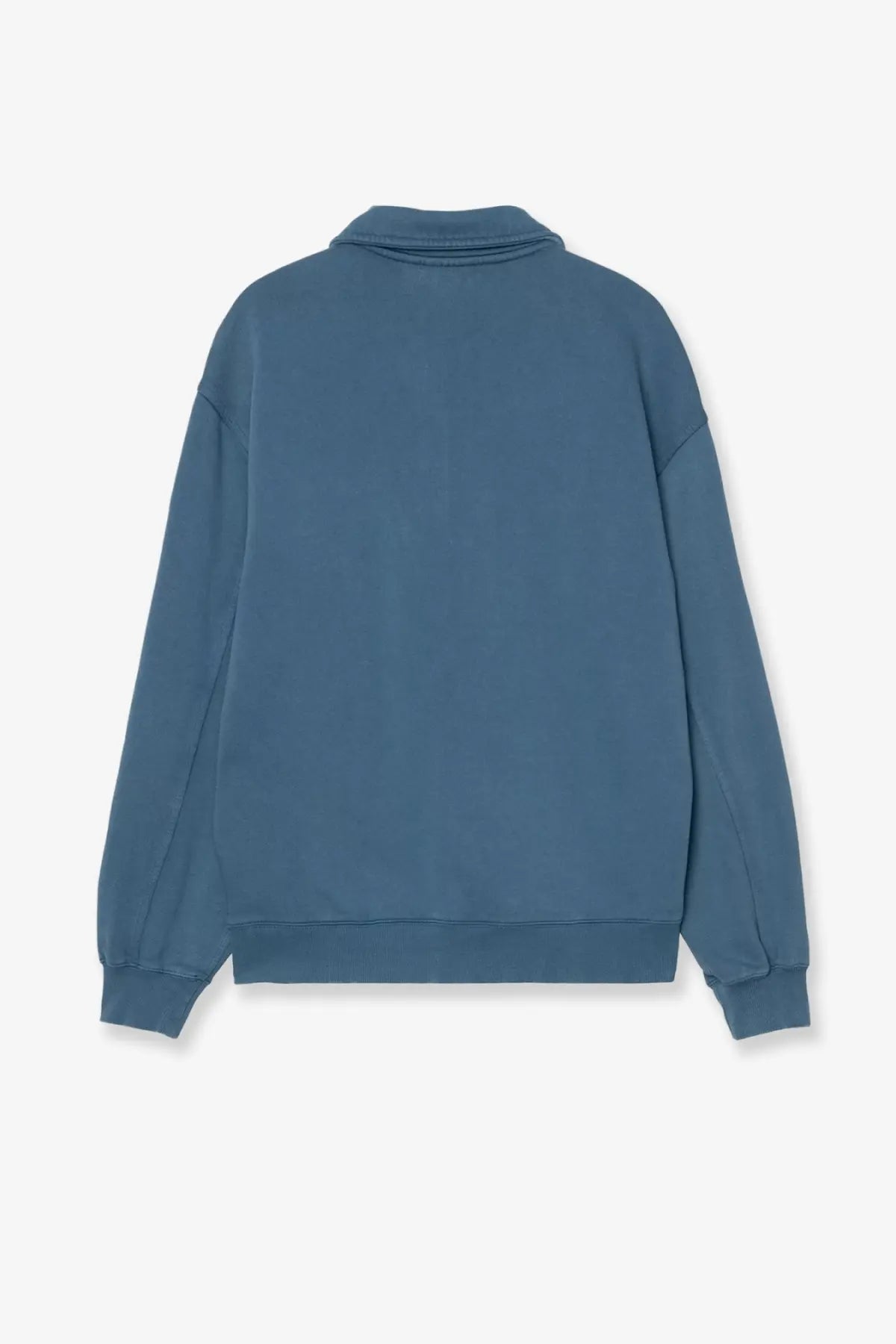 Carhartt wip men’s detroit dying treatment cotton sweatshirt blue with a soft muted blue oversized relaxed fit and ribbed cuffs