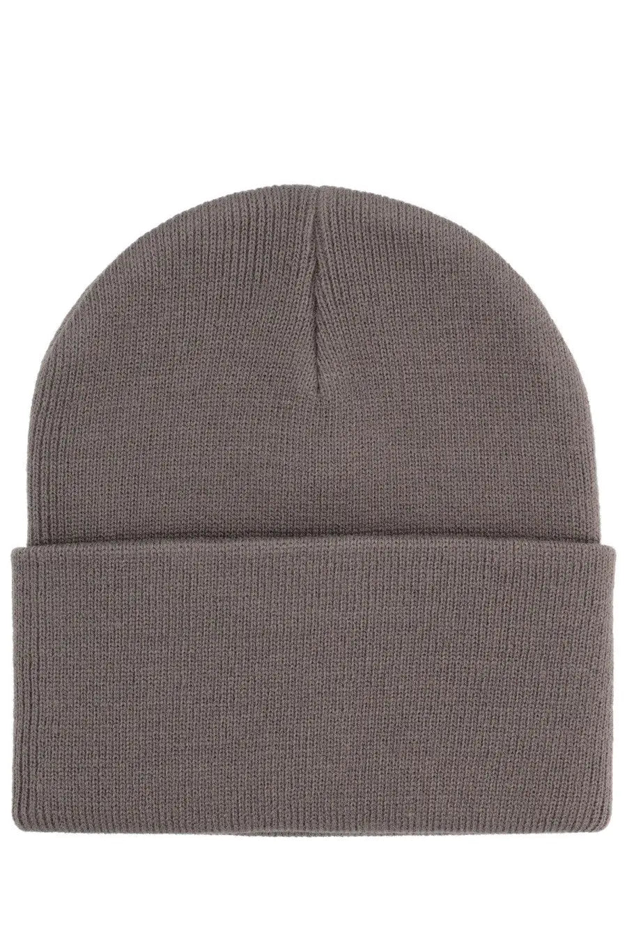 Carhartt Wip men’s knitted hat watch grey in solid gray with folded cuff made from warm knitted fabric