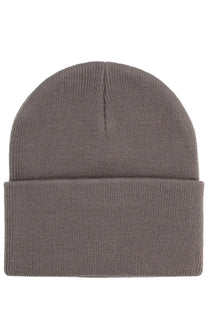 Carhartt Wip men’s knitted hat watch grey in solid gray with folded cuff made from warm knitted fabric