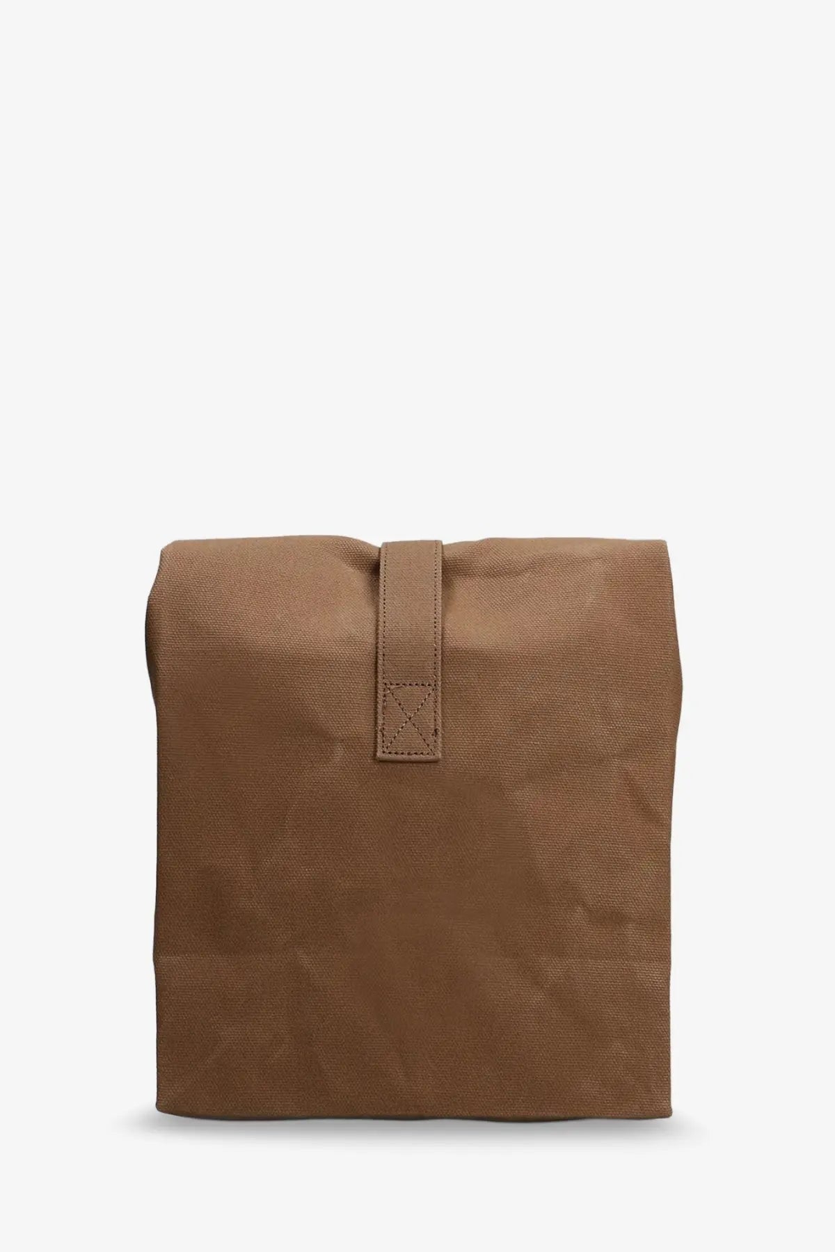 Carhartt wip men’s lunch bag dearborn canvas brown with brown canvas and simple flap closure with stitching details