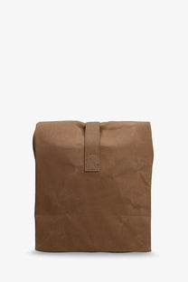 Carhartt wip men’s lunch bag dearborn canvas brown with brown canvas and simple flap closure with stitching details