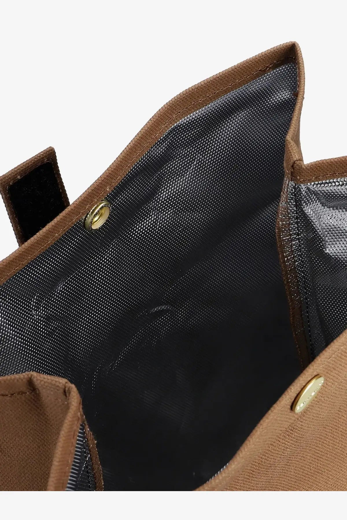 Carhartt wip men’s lunch bag dearborn canvas brown tote bag with black mesh lining and gold-tone metal hardware