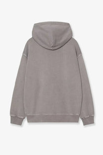 Carhartt wip men’s nelson cotton sweatshirt yosemite soft muted gray hooded relaxed fit ribbed cuffs