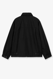 Carhartt Wip men’s postal cotton blend jacket black with classic collar and buttoned cuffs in black