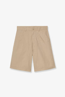 Beige chino shorts with button closure and pleated front from carhartt wip men’s postal dk cotton blend bermuda shorts iroko