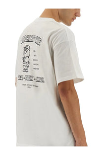 Carhartt Wip men’s white short-sleeved cotton t-shirt with black cartoon graphic print and text on front