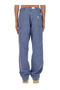 Carhartt wip men’s single knee blue work pants with multiple pockets and rugged durable design