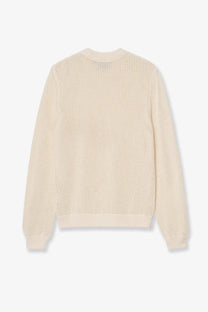 Carhartt wip men’s stockton cotton sweatshirt cinnerus cream-colored open-knit sweater with soft textured weave and ribbed cuffs
