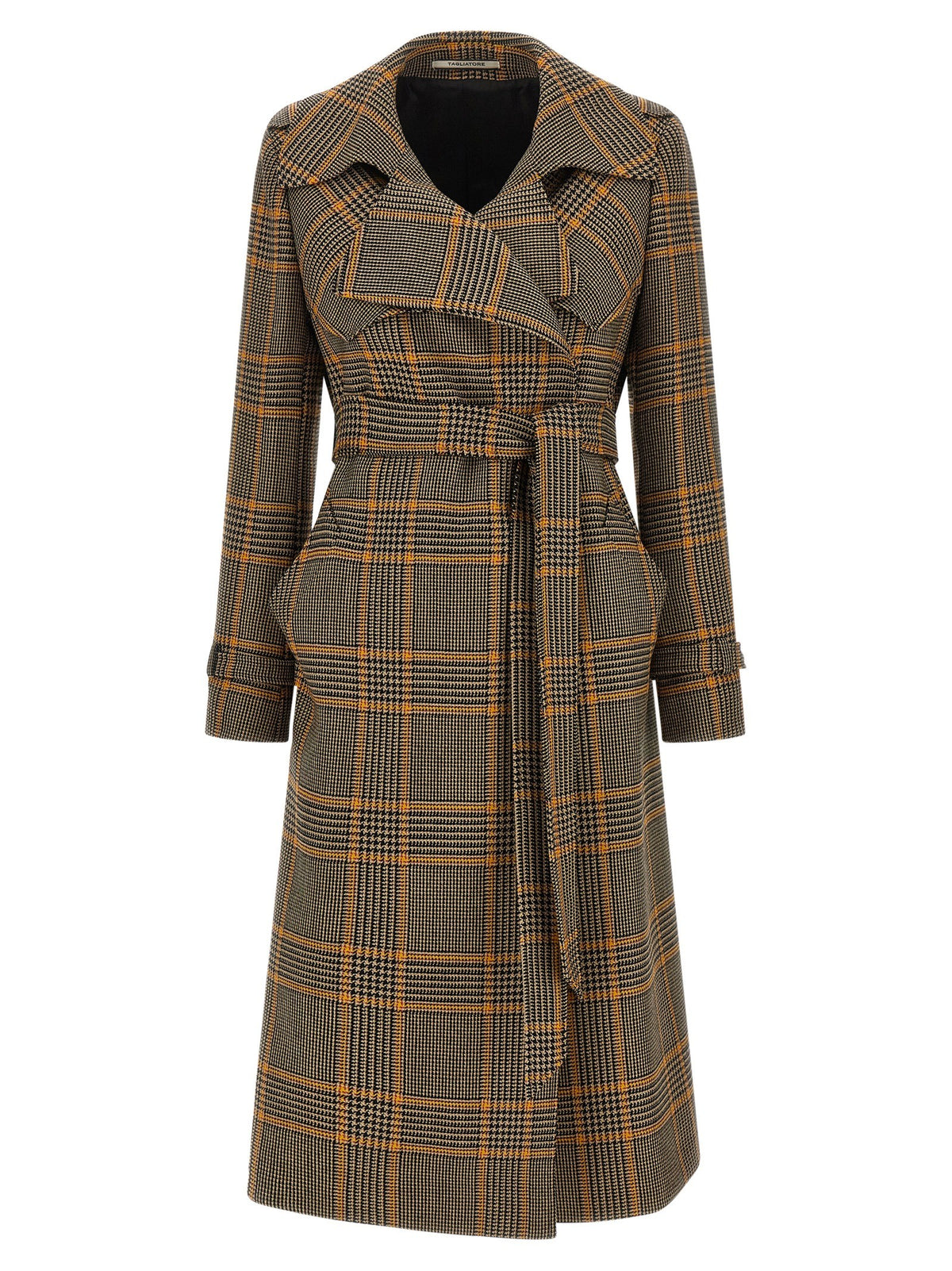 Tagliatore Carola Check Coat Brown