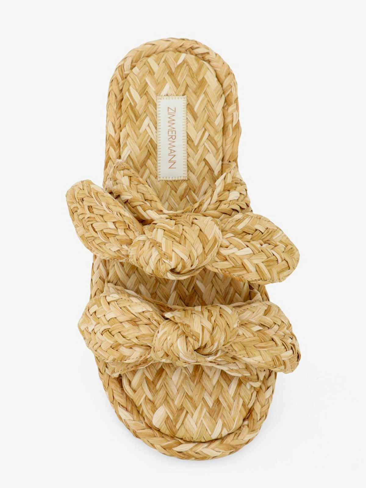 Zimmermann Women's Carousel Raffia Sandals White, view 5