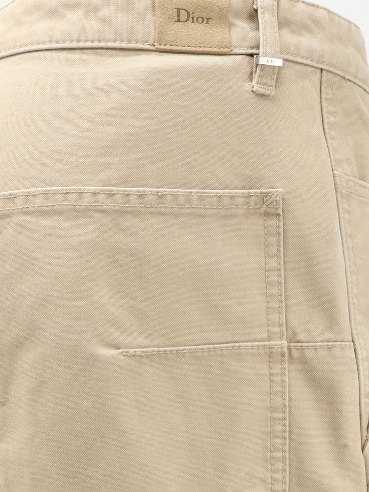 Dior Men's Carpenter Cotton Trousers Beige