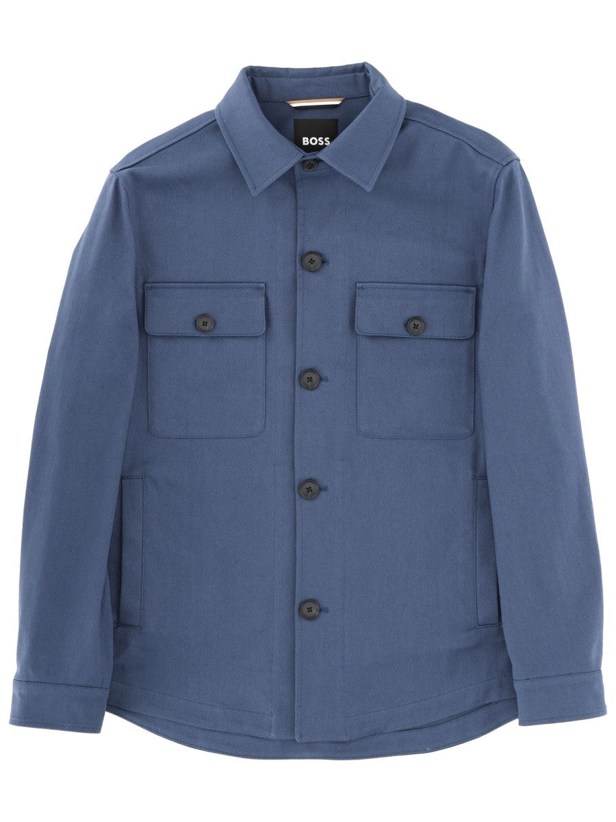 BOSS Men's Carper Overshirt Blue