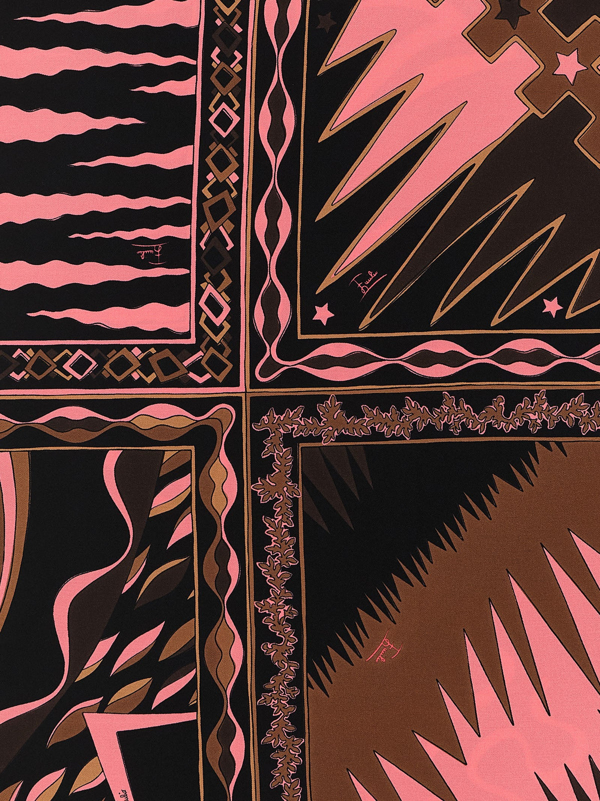 Emilio Pucci Carré Mix of Prints Gold