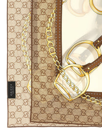 Gucci Carré Silk Twill Beige