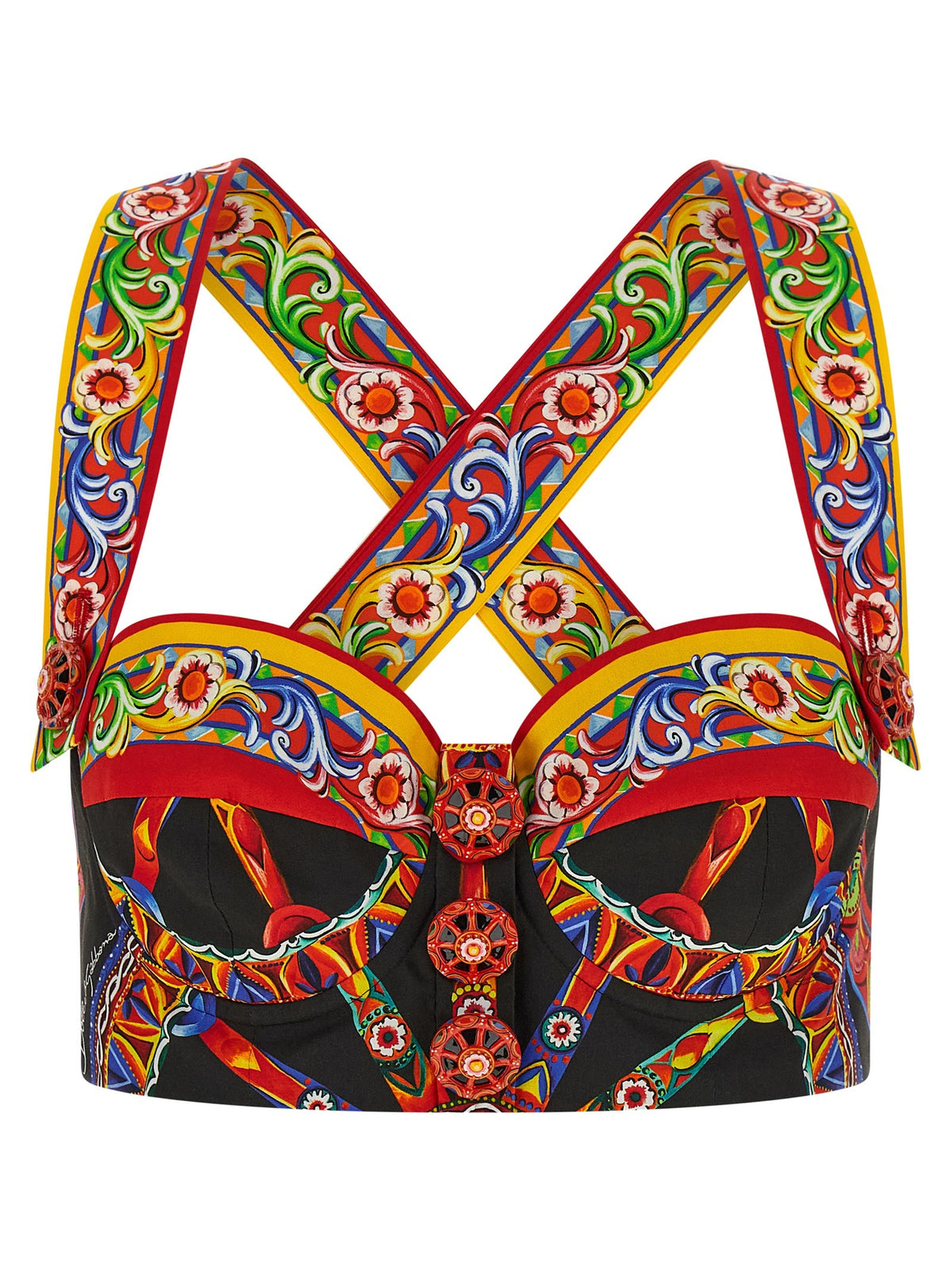 Dolce &amp; Gabbana Carretto Bustier Top Gold