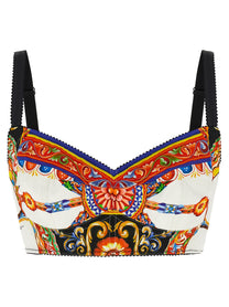 Dolce &amp; Gabbana Carretto Crop Top Gold