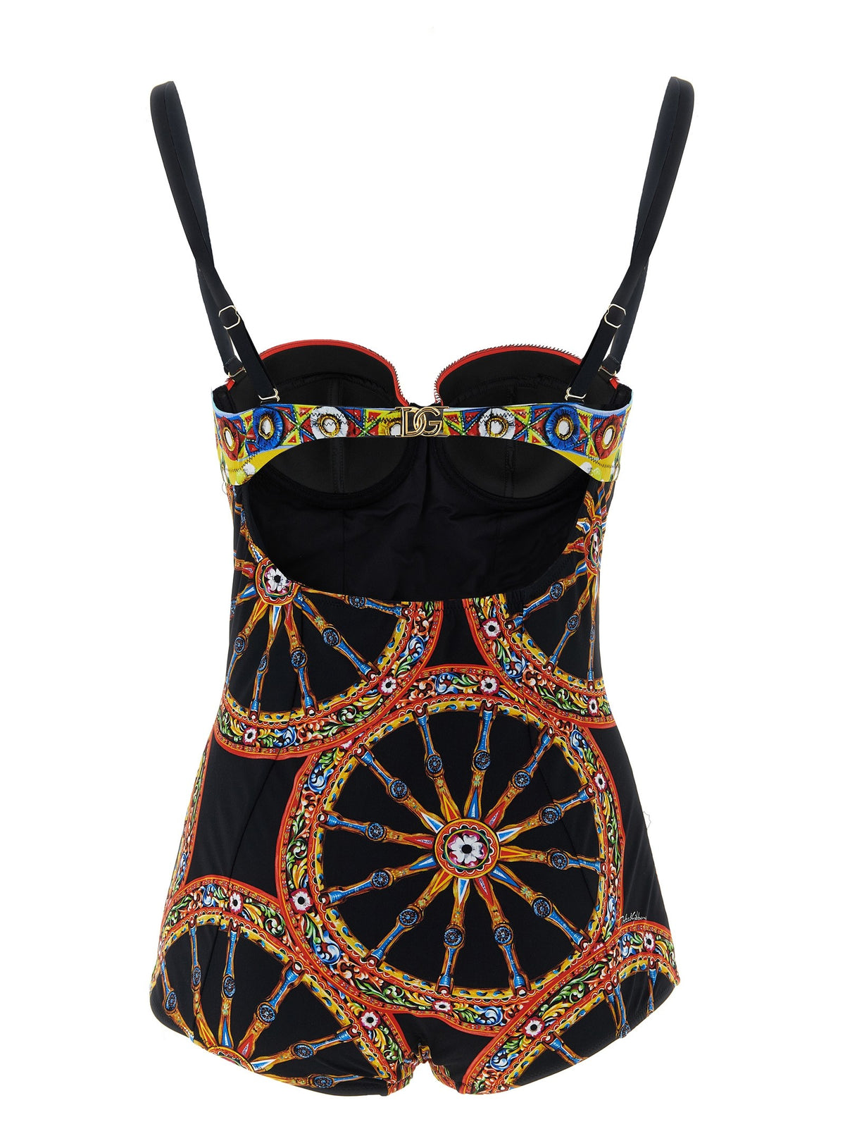 Dolce &amp; Gabbana Carretto One Piece Swimsuit Gold