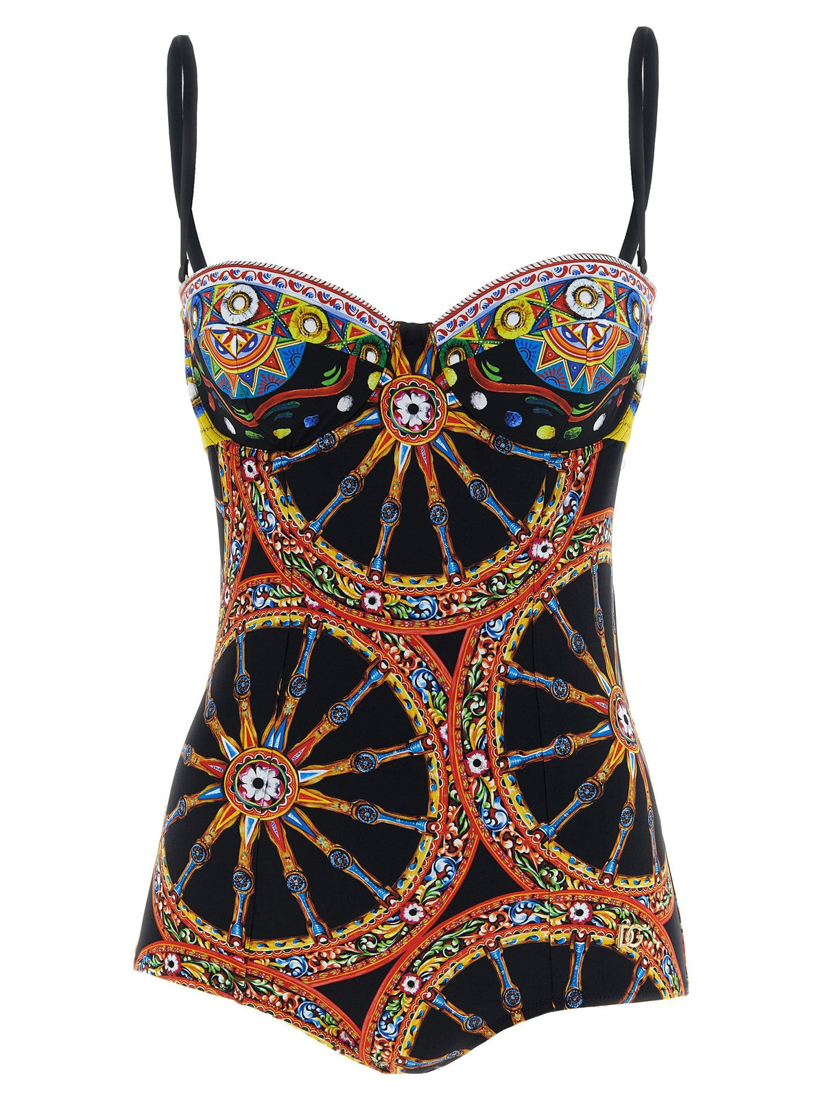 Dolce &amp; Gabbana Carretto One Piece Swimsuit Gold