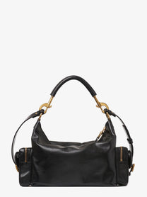 Chloé Women's Carry Shiny Buffalo Leather Shoulder Bag Black