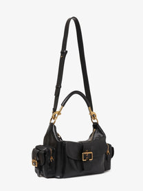 Chloé Women's Carry Shiny Buffalo Leather Shoulder Bag Black