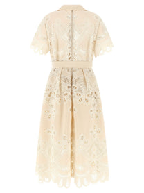 Elie Saab Carving Embroidery Dress White, view 2