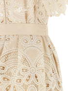 Elie Saab Carving Embroidery Dress White, view 4