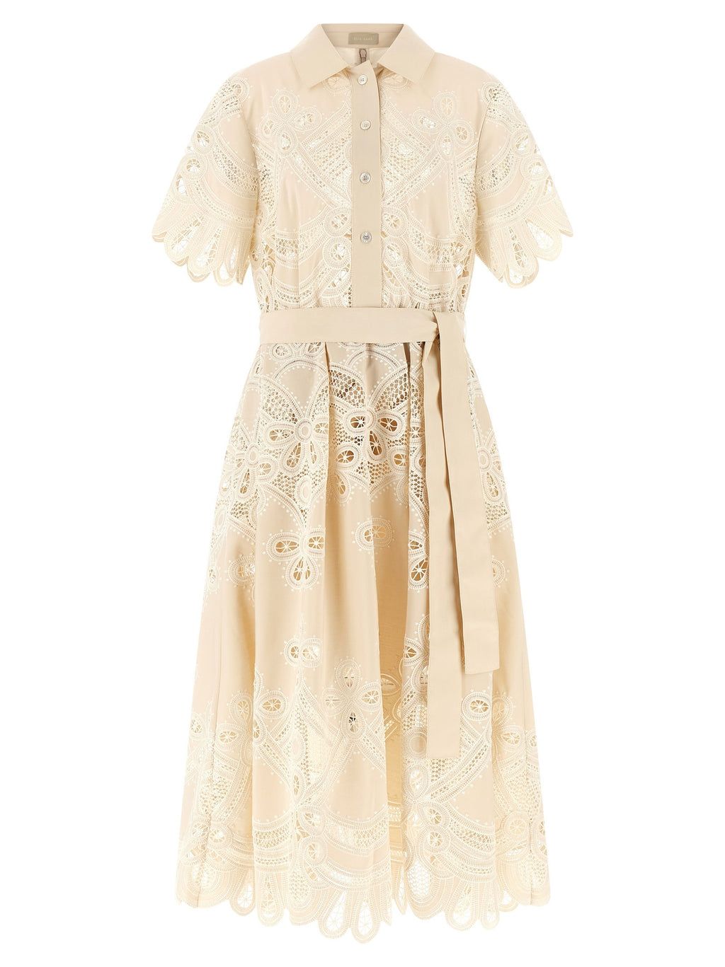 Elie Saab Carving Embroidery Dress White