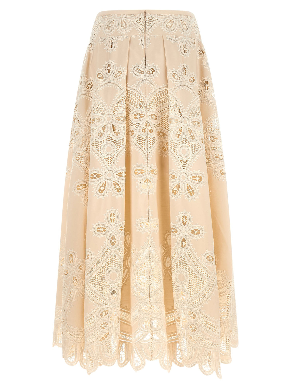 Elie Saab Carving Embroidery Skirt White, view 2