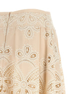 Elie Saab Carving Embroidery Skirt White, view 4