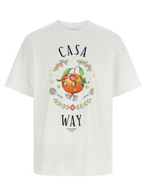 CASABLANCA - CASABLANCA - ’Casa Way Orange Mascot’ T-shirt - Men’s Tops