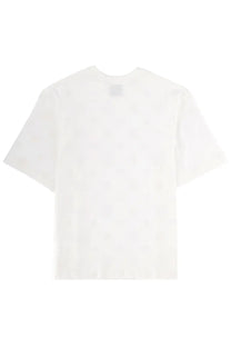 Casablanca men’s white short-sleeved t-shirt with a subtle faint pattern across the fabric