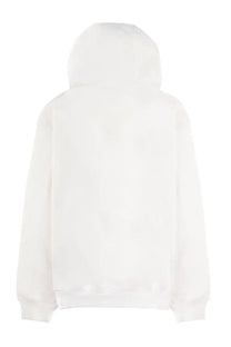 Casablanca men’s tennis club icon sweatshirt white featuring a soft hooded design with ribbed cuffs and minimalist style